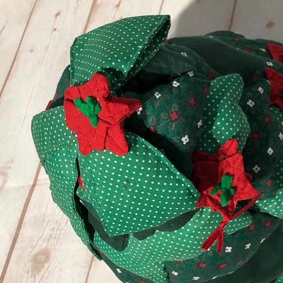 Handmade Christmas Tree Fabric Stuffed Decor Weighted - Picture 5 of 13